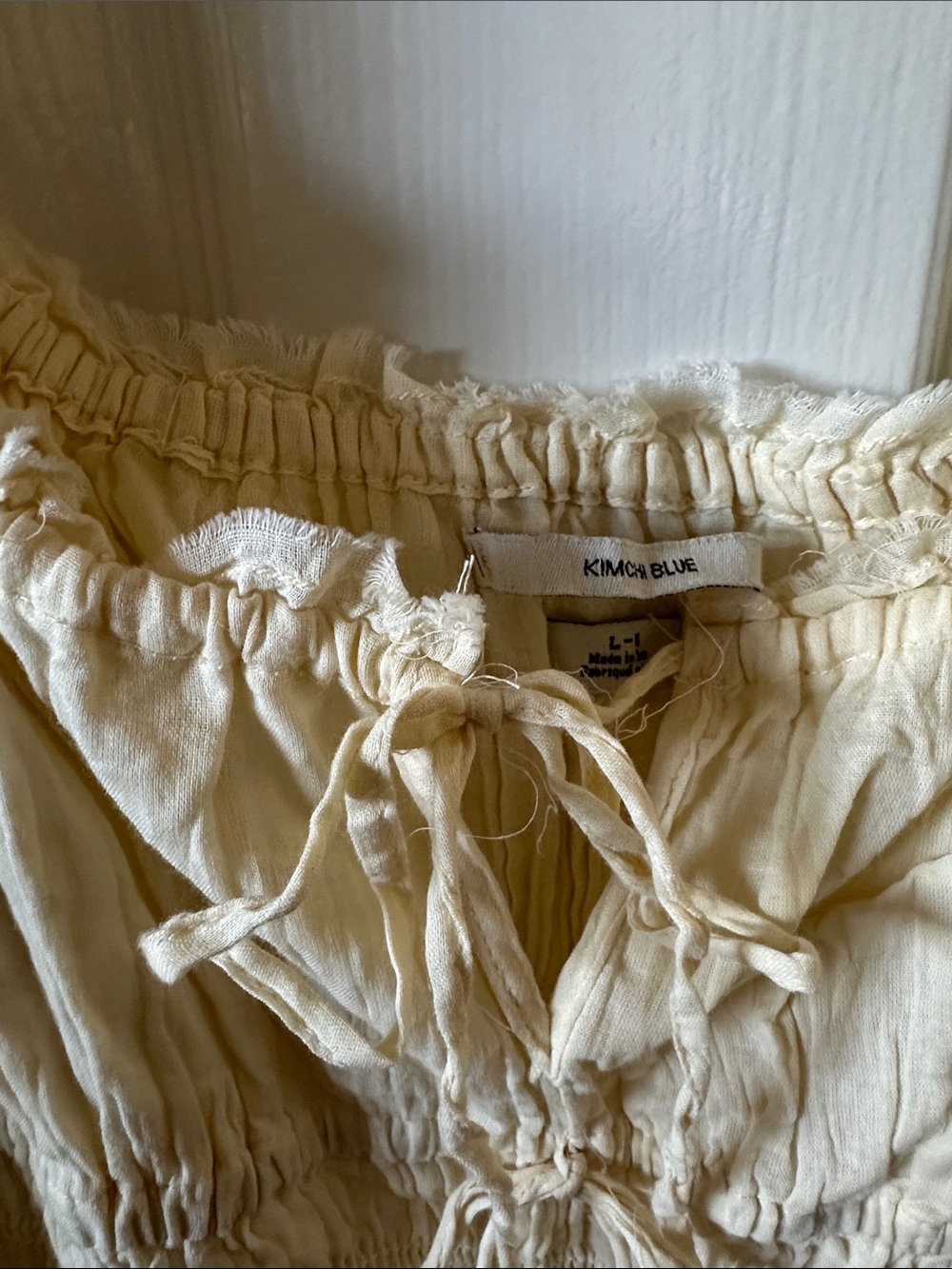 Kimchi Blue Pale Yellow Maxi Dress with Smocked Bodice - Picture 2 of 4